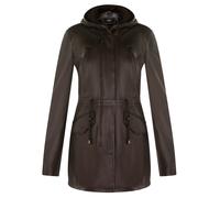 Mid Length Hooded Parka Jacket-Oakengates Infinity Leather Brown 20