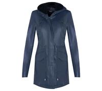 Mid Length Hooded Parka Jacket-Oakengates Infinity Leather Navy 18