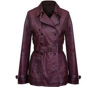Mid Length Leather Trench Coat -Oakham Infinity Leather Brown 24