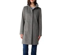Mid-Length Mixed Wool Coat with High Padded Collar for Women COMMA Gris 38