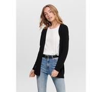 Mid-Length Open Cardigan in Fine Knit Black
