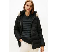 Tommy Hilfiger Women's Slim Down Puffer Jacket with Faux Fur Trim, Black (Black), XL