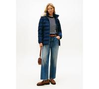 Mid-Length Padded Jacket with Hood Navy