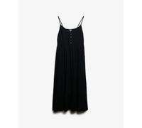 Mid-length semi-buttoned ruffled dress for women Superdry Noir M