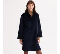 Mid-Length Shift Dress with Long Sleeves Navy