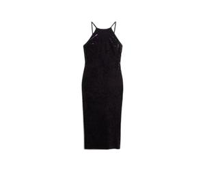 Mid-length velvet dress with lace back for women Superdry Violet S