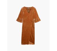 Mid-length velvet wrap dress for women Superdry Marron M