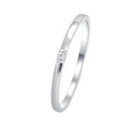 Mid Rings for Women, Pre Engagement Ring Single Round Shape 0.015ct Diamond 18.1K White Gold Size L 1/2