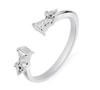 Mid Rings for Women, Promise Ring to Myself Open Ring with Triangle Shape Moissanite 18K Rose Gold Size U 1/2