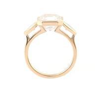 Mid Rings for Women, Wedding Sets for Women with Geometric White Moissanite 1Ct 9K Yellow Gold Size O 1/2