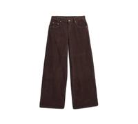 Mid-rise corduroy baggy trousers for women Superdry Marron 28x30