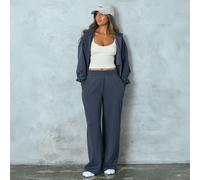 Mid Rise Elasticated Waist Wide Leg Joggers In Slate Blue, Women's Size UK 6