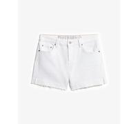 Mid-rise frayed shorts for women Superdry Blanc 28
