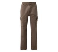 Mid-Rise Slim Fit Cotton Twill Cargo Trousers QS Marron 36