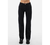 Mid Rise Straight Jeans Black Denim