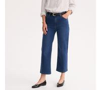Mid Rise Stretch Straight Jeans Stonewashed Blue