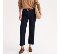 Mid Rise Stretch Straight Jeans Untreated Blue