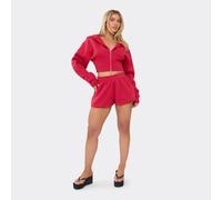 Mid Rise Sweat Shorts In Red, Women's Size UK 6