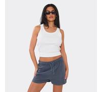 Mid Rise Tie Waist Sweat Shorts In Grey, Women's Size UK 6