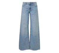 Mid-rise Worn Effect Wide Leg Jeans Women QS Catie Bleu 40x32