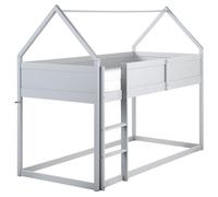 Mid Sleeper Bed House Pine Wood DIENNE 90 x 200 cm (EU Single) Grey