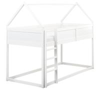 Mid Sleeper Bed House Pine Wood DIENNE 90 x 200 cm (EU Single) White