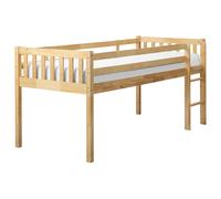 Mid Sleeper Bed Wood PEIPIN 90 x 200 cm (EU Single) Light Brown