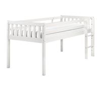 Beliani Mid Sleeper Bed Wood Peipin 90 X 200 Cm Eu Single White, White