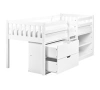 Mid Sleeper Bed Wood SUSVILLE 90 x 200 cm (EU Single) White