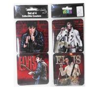 Mid-South Products Elvis Coaster Set, Drink Coasters Set of 4, Red ‘68 Name Design