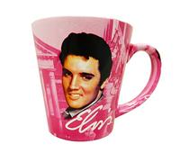 Mid-South Products Elvis Mug - 12 oz - Latte Pink with Guitars
