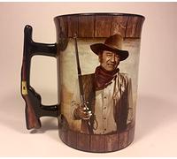Mid-South Products John Wayne 16 oz. Ceramic Mug with Rifle Handle - A Man's Gotta Do Design - Must For The Duke's Collectors