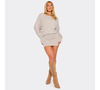 Mid Waist Fitted Mini Skirt In Stone, Women's Size UK 8