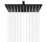 Midanya 10 Inch Rain Shower Head Matte Black 10" Square Rainfall Stainless Steel High Pressure Bath Showerhead Rainfall Showerhead 1/16" Ultra Thin Waterfall Full Body Coverage with Silicone Nozzle