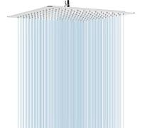 Midanya Rain Shower Head, Stainless Steel Large Rainfall Shower Head High Pressure, Bathroom Waterfall Square Showerhead, Ceiling or Wall Mount, Polish Chrome 16 Inch