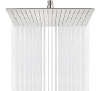 Midanya Rainfall Shower Head Square Stainless Steel Rain Showerhead High Pressure Waterfall Crackproof Coverage with Silicone Nozzle 1/16" Ultra Thin Design Swivel Connector,Brushed Nickel 16 Inch