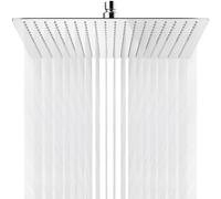 Midanya Rainfall Shower Head Square Stainless Steel Rain Showerhead High Pressure Waterfall Crackproof Coverage with Silicone Nozzle 1/16" Ultra Thin Design Swivel Connector,Polish Chrome 16 Inch