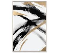 Midas Arc Waves Canvas Print Modern Wall Decor by Art Remedy, Silver Frame, 16 x 24