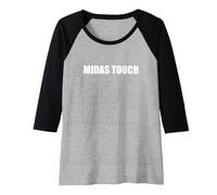 Midas Touch Raglan Baseball Tee, Women, Black/Athletic Heather, Medium