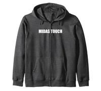 Midas Touch Zip Hoodie, Adult Unisex, Dark Heather Grey, Medium