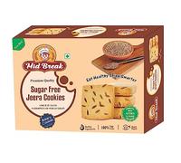 MidBreak Sugar Free Jeera Biscuits - High Fiber Gut-Friendly Low Glycemic Index Biscuits Tasty Snack Healthy Pack of 2