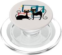 Midcentury Cats Mid Century Retro Atomic Age Space Kitten PopSockets PopGrip for MagSafe