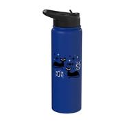 Midcentury Mid Century Cat Retro Atomic Age Space Modern Stainless Steel Insulated Water Bottle
