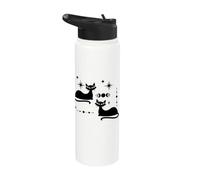 Midcentury Mid Century Cat Retro Atomic Age Space Modern Stainless Steel Insulated Water Bottle
