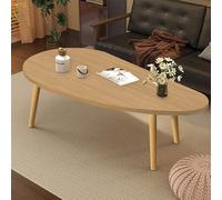 MidCentury Modern Oval Coffee Table CloudShaped Wood Design Low Center Table for Living Room Walnut Finish 100 x 50 x 50 cmStylish Accent Furniture