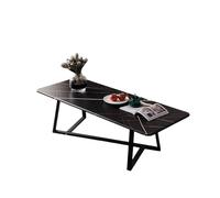 MidCentury Modern Rectangle Coffee TableWooden Top with Carbon Steel Frame LShaped Design Faux Black Marble Finish Perfect for Living Room & Office47.2"x23.6"x17.7"