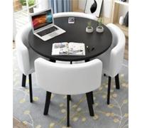 MidCentury Modern Round Dining Table Set for 4 with Chairs Ele & Versatile for Home Living Room Office Conference & Recept Expandable to 8 Persons