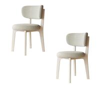 MidCentury Modern Wooden Dining Chairs Set of 2/4/6Upholstered Cotton & Linen Fabric Removable Washable Chair Covers for Kitchen & Living Room Decor