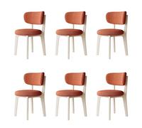 MidCentury Modern Wooden Dining Chairs Set of 2/4/6Upholstered Cotton & Linen Removable Washable Covers for Kitchen & Living Room Furniture