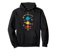 Midcentury Orbiting Planets Atomic Age Retro Space Science Pullover Hoodie